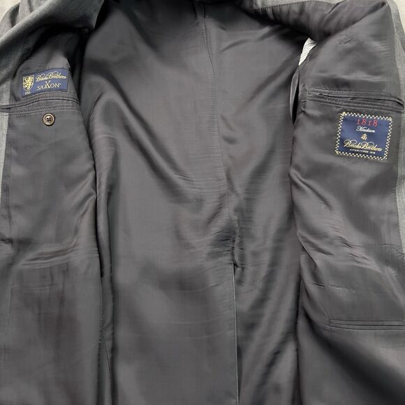 Brooks Brothers Madison Saxxon Blazer Mens Size 44L Gray Pinstripes USA - Picture 8 of 11